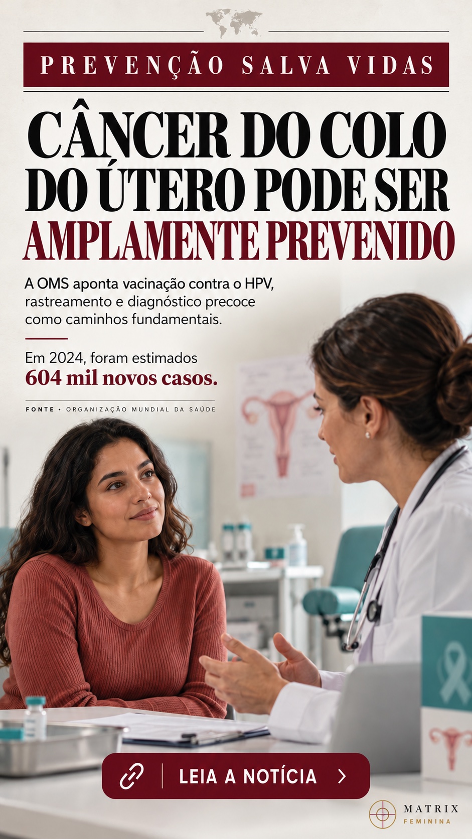 Arte sobre prevenção do câncer do colo do útero