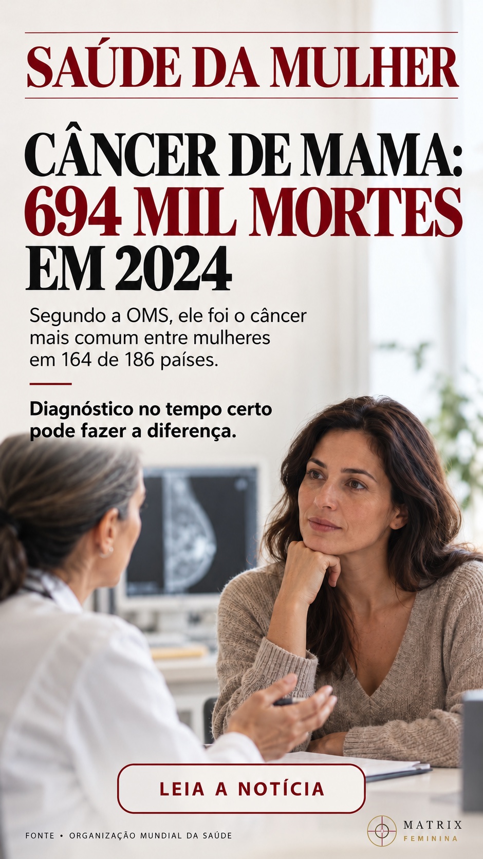 Arte sobre câncer de mama e cuidado médico